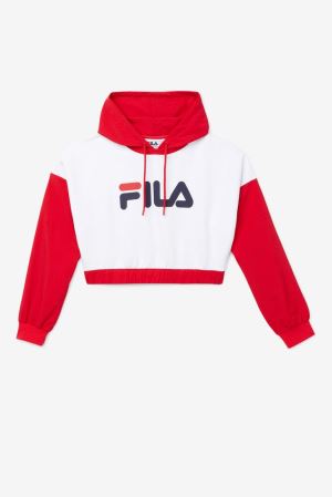 FILA Saachi Hoodies Red / White / Navy,Womens Clothing | CA.DFQRXN894